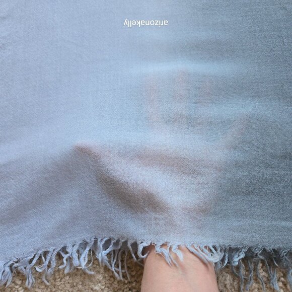 Ombre Cashmere Scarf Blue Gradient Woven - Picture 8 of 8